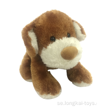 Crouching Brown Plush Dog Toy